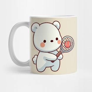 cute polar bear as a tennis player Mug